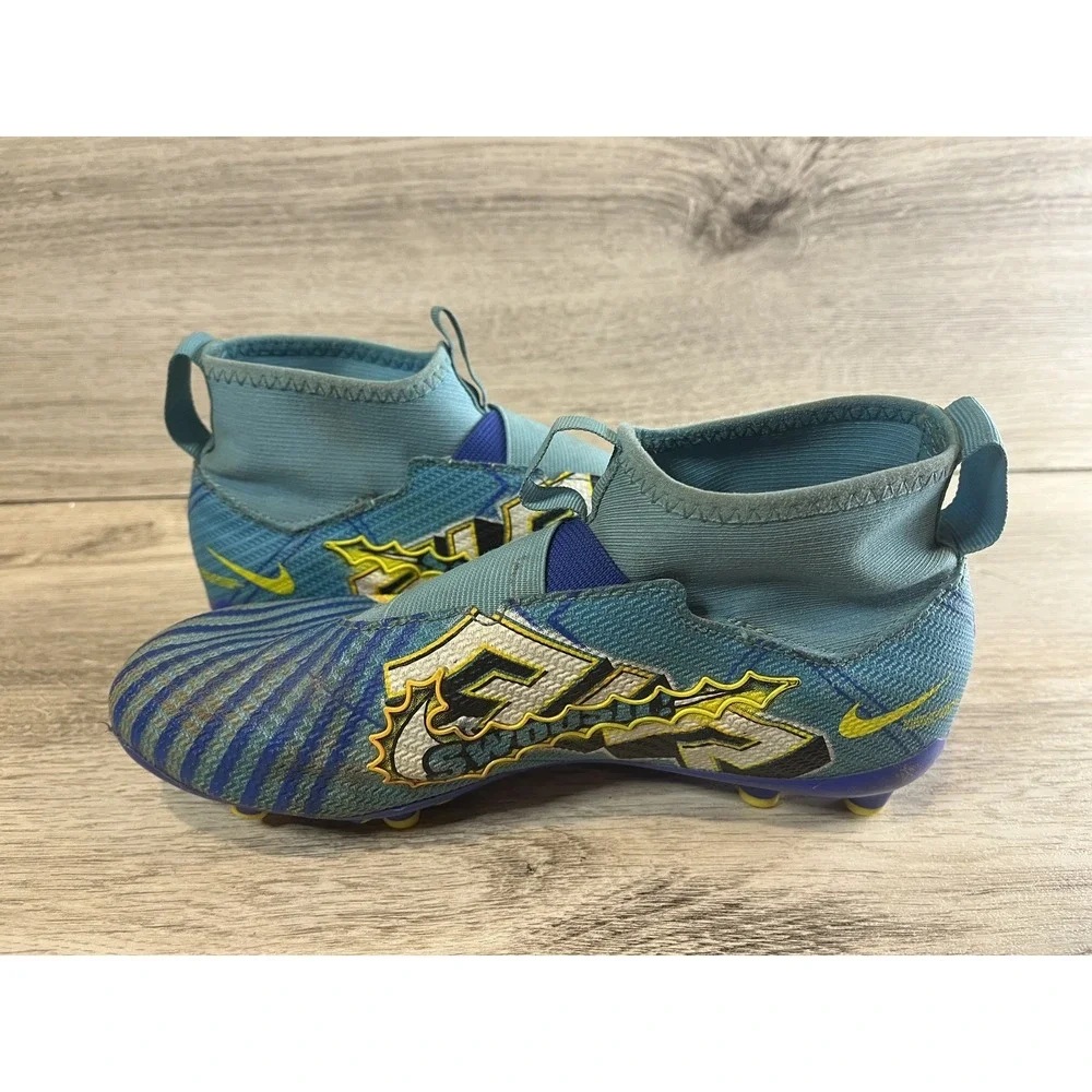 Kids Nike Jr‎ Zoom Superfly 9 Pro KM FG DX3663-400 Cleats Youth Boys Size 4.5 Y